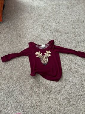 Jenna & Jessie Size 4 Reindeer Top